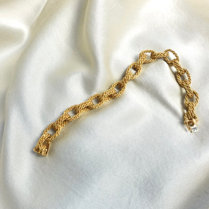 Torino: 1930s Italian Cable Link Gold Bracelet