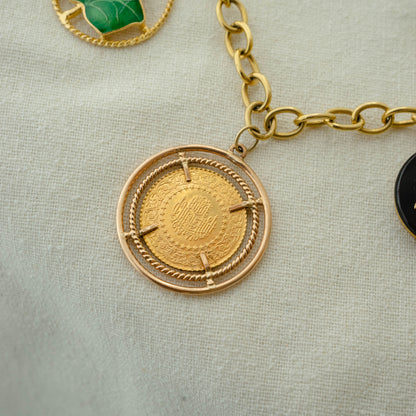 Stunning 22k Turkish coin with 12k rose gold mounting