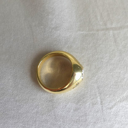 Incredible Cartier Diamond Ring with CanaryTrillion Sides