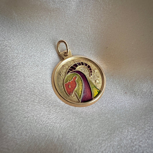 1970s Italian 14k Gold & Enamel Aries Zodiac Charm