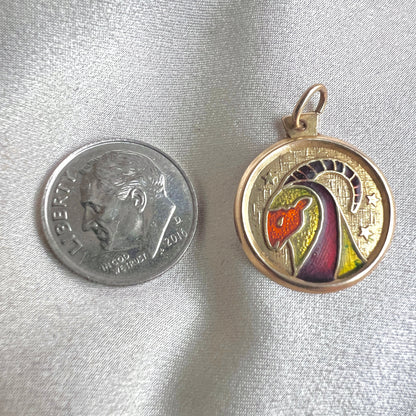 1970s Italian 14k Gold & Enamel Aries Zodiac Charm