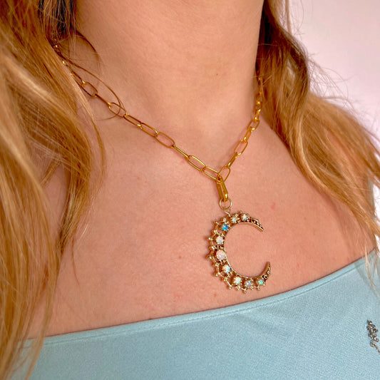 Large Oval Cable in 18 karat yellow gold, 18 inches