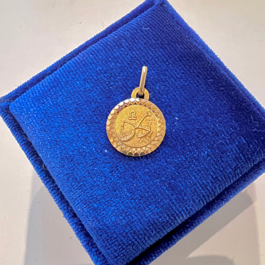 18K French Petite Libra Zodiac Pendant
