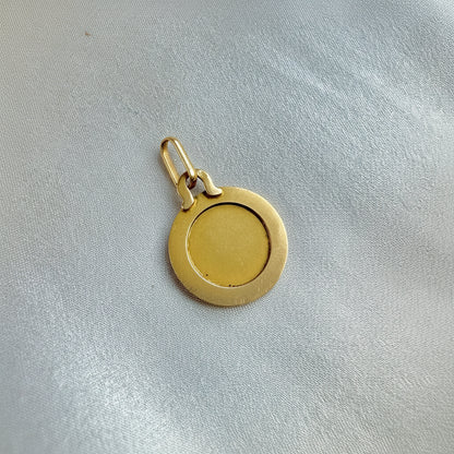 French Petite 18K Aquarius Zodiac Medallion