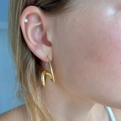 Michael Good Large Single Loop Earrings in 18K Gold