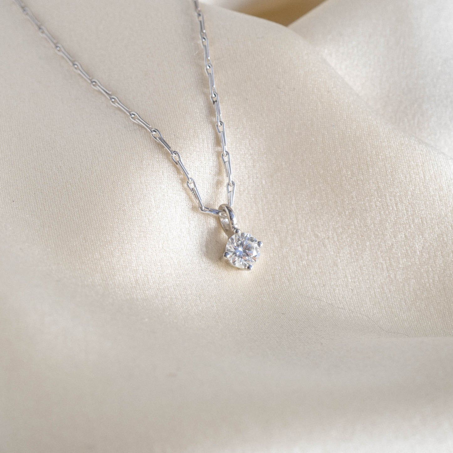 Minimalist Platinum Diamond Pendant