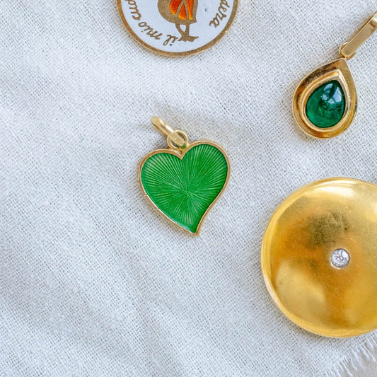 18k Reversible Enamel Heart