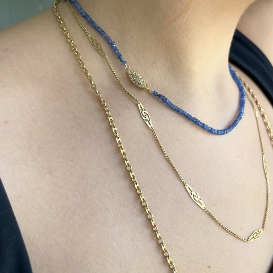 14K gold station chain