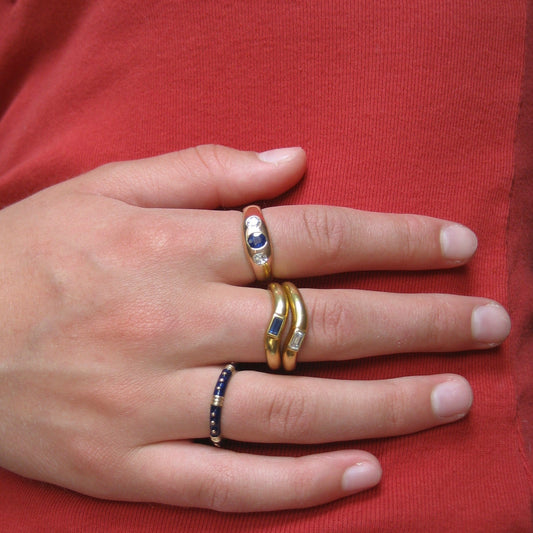 North Star Ring: 14k Sapphire Diamond Ring