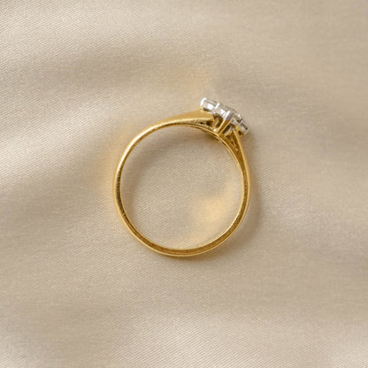 “Three Jewels” Diamond in 14k Gold Ring