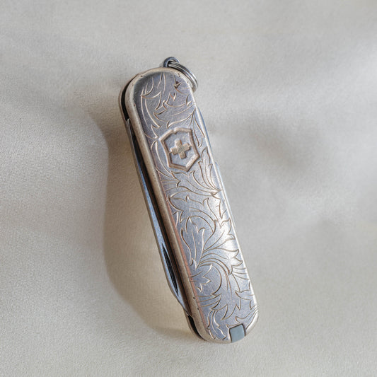 Tiffany Sterling Silver Engraved Swiss Army Pocket Knife