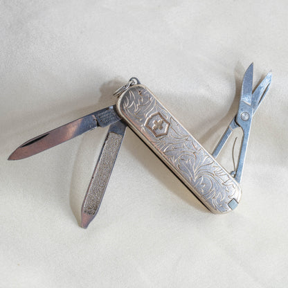 Tiffany Sterling Silver Engraved Swiss Army Pocket Knife
