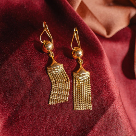 Vintage Italian Fringe 18k Earrings