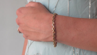 Vintage Swedish 18k Biker Cable Link Bracelet