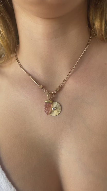Vintage 14K Gold Curb Pocket Watch Chain Necklace