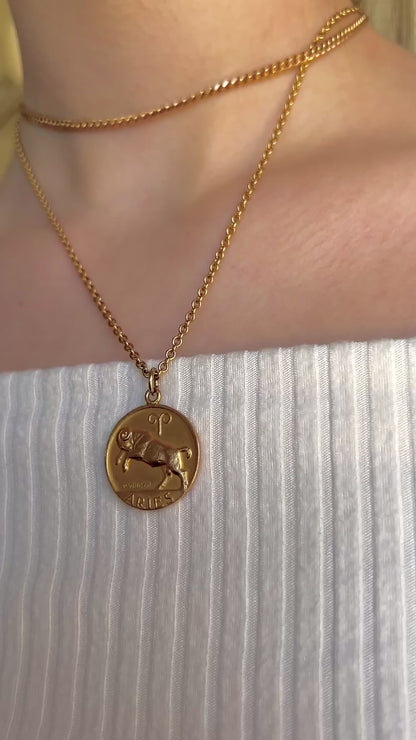 Rare Aries Zodiac Medal by Paul Vincze in 9k Gold